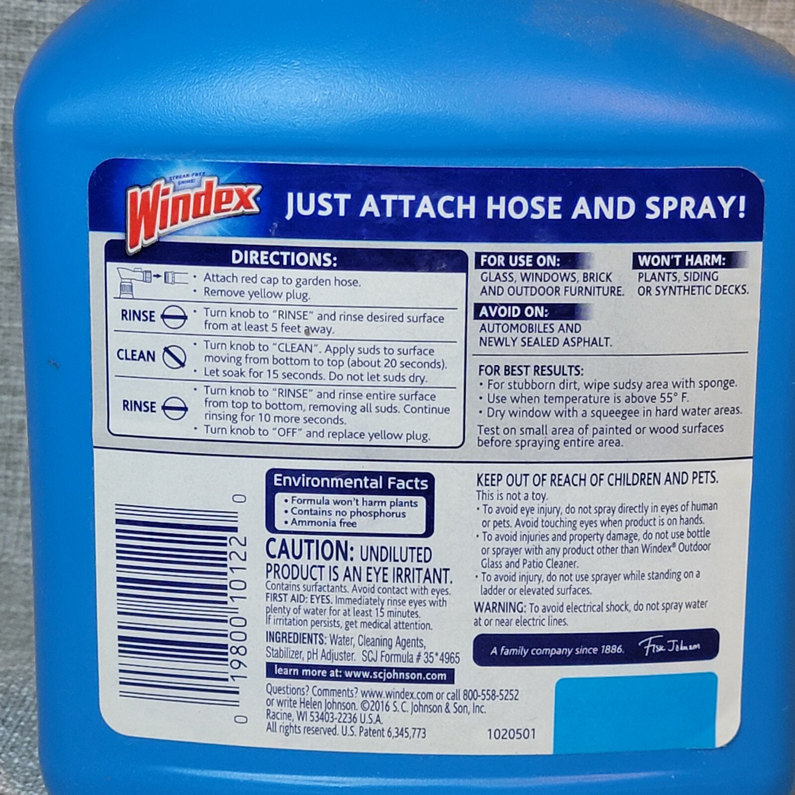 Windex Outdoor Glass and Patio Concentrated Cleaner – 32oz