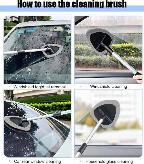 Car Windshield Cleaner Tool, Vehicle Window Detailing Cleaning Kit Color: Gray