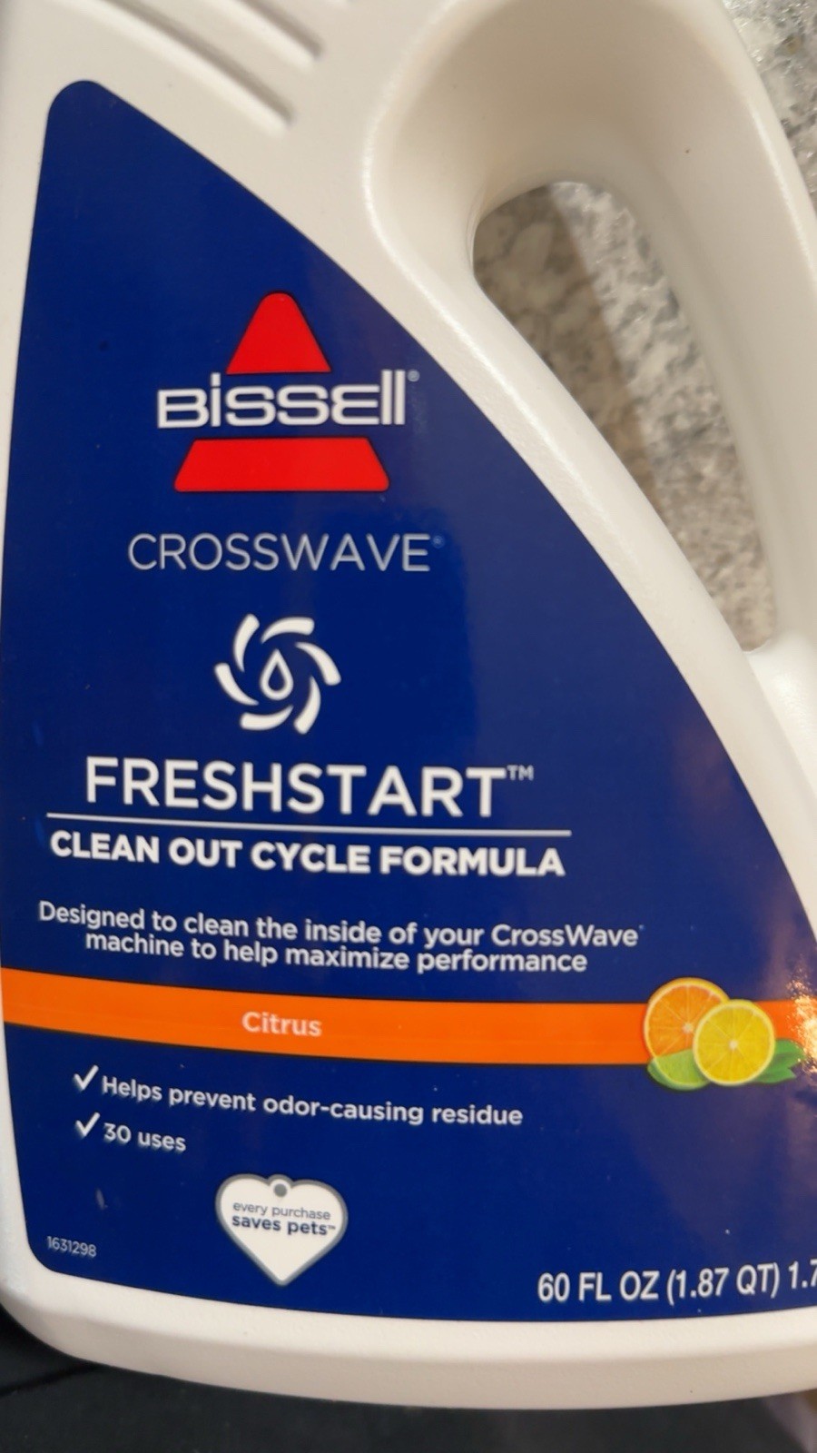 BISSELL FreshStart CrossWave Cleanout Formula, 3557, 60oz, Prevent Odor-Causi