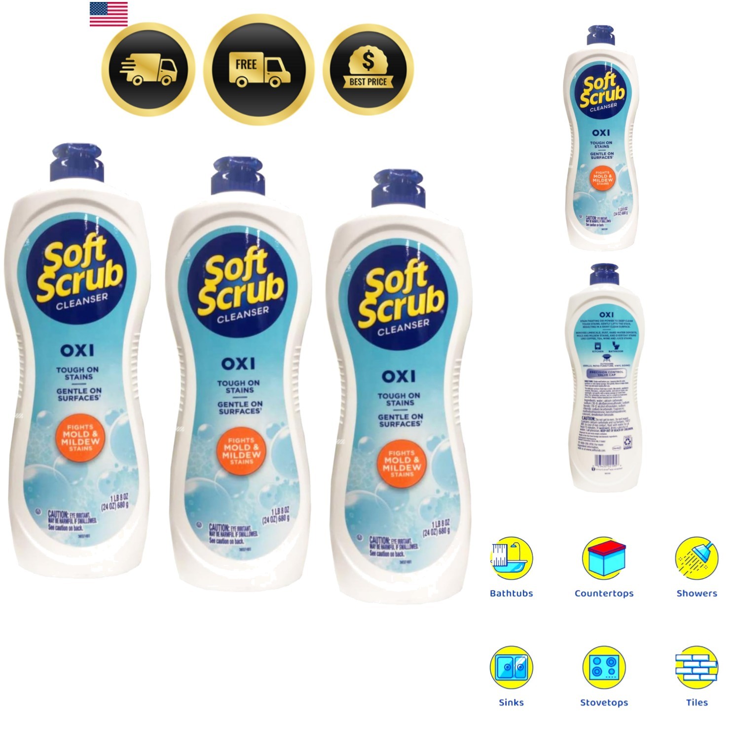 Oxi Cleanser, 24 Ounce, Pack of 3 | Pack of 3