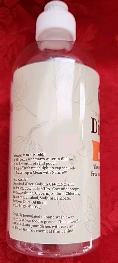 NEW Truly Free EMPTY Dish Soap Bottle Limited Edition PUMPKIN SPICE 16oz Plastic