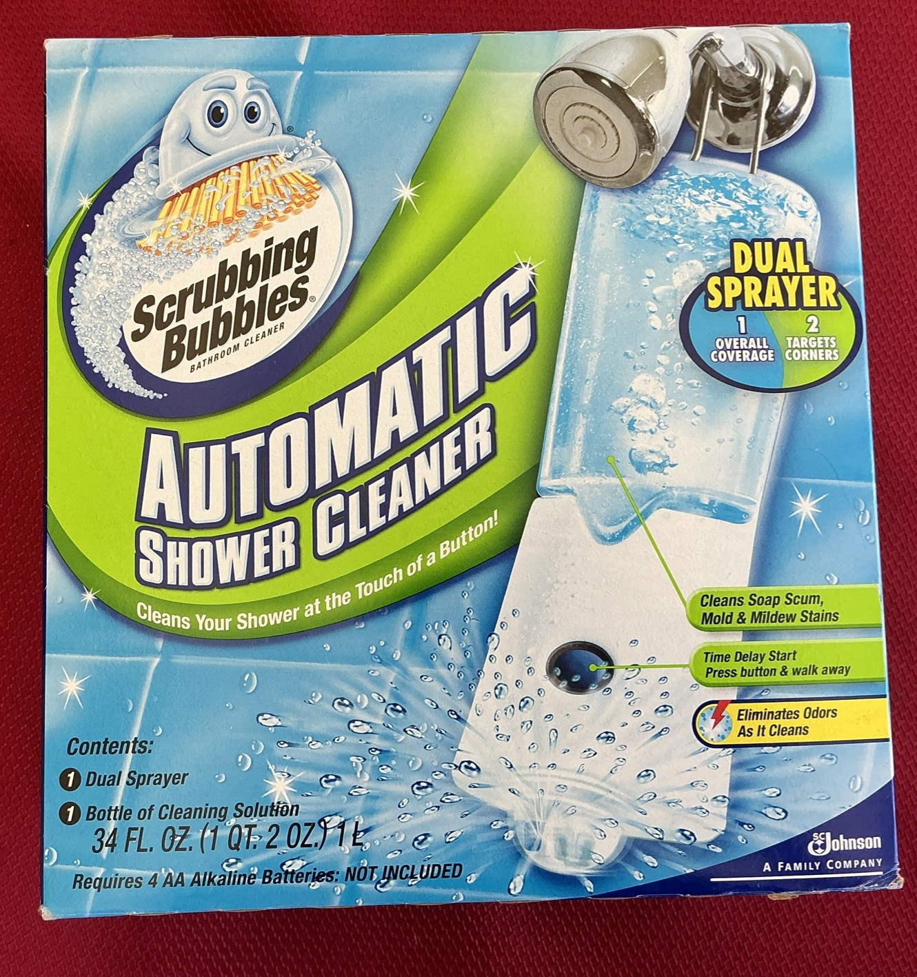 NIB Scrubbing Bubbles Automatic Shower Cleaner Kit Dual Spray with Solution 2009