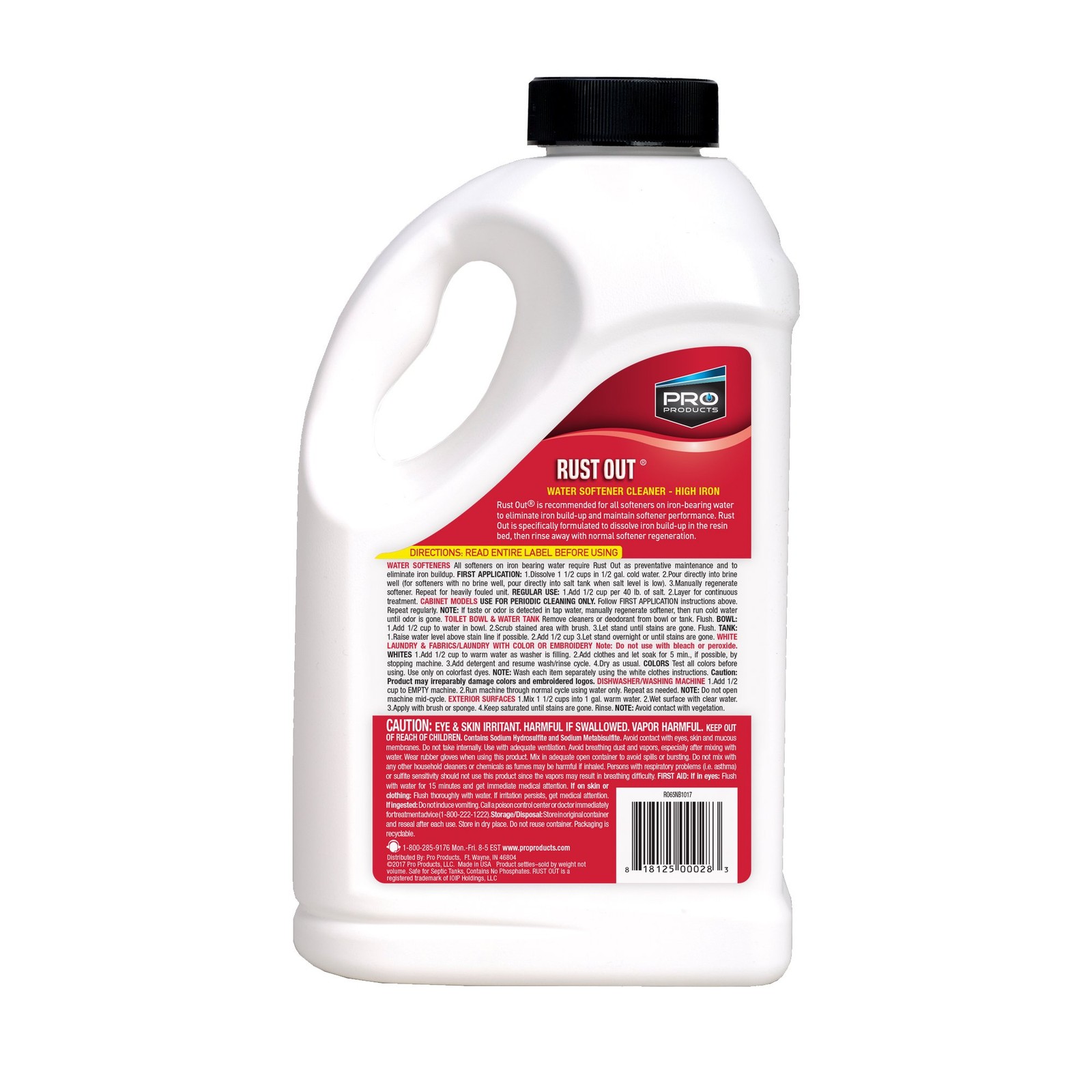 Pro Products Rust Out Water Softener Cleaner Removes Iron and Rust Buildup 76oz