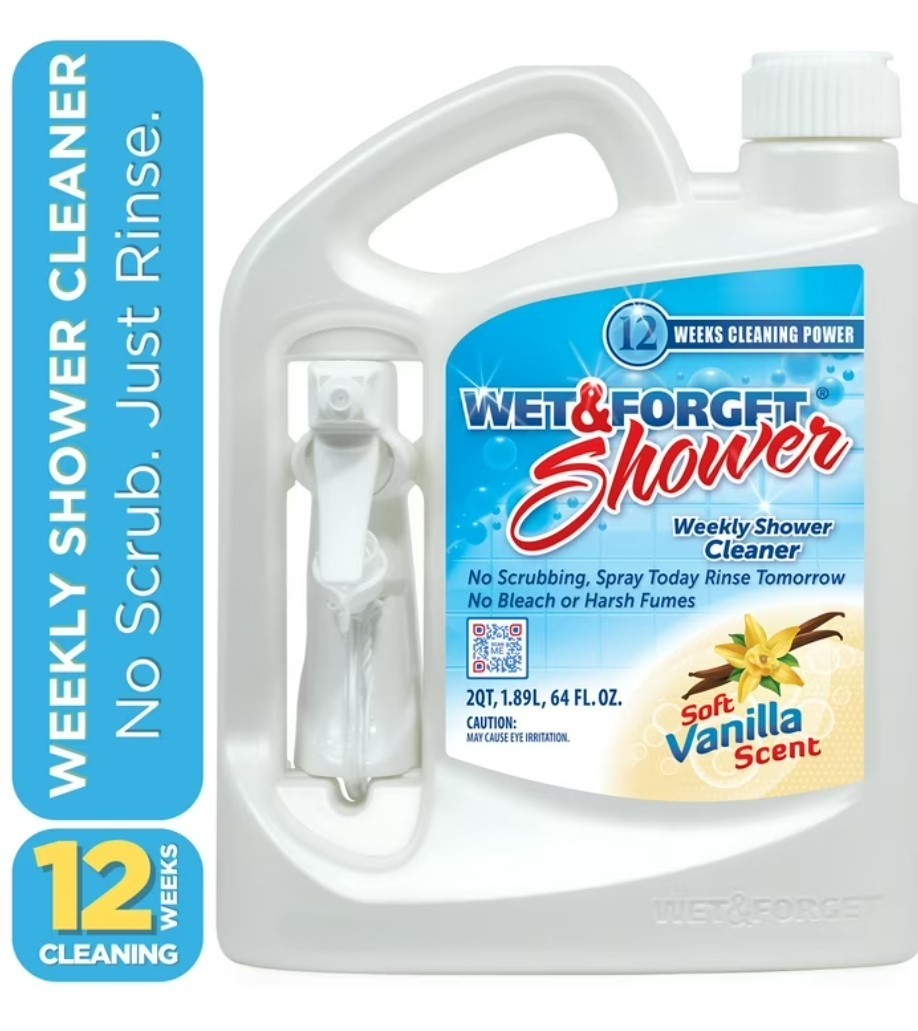 Wet & Forget Shower Cleaner Spray, Vanilla Scent, 64 oz