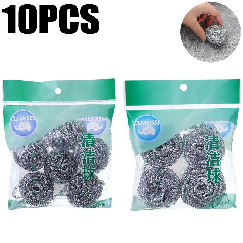 Steel Wire Cleaning Ball Brushes Household Cleaning Products Dishwashing Sponges