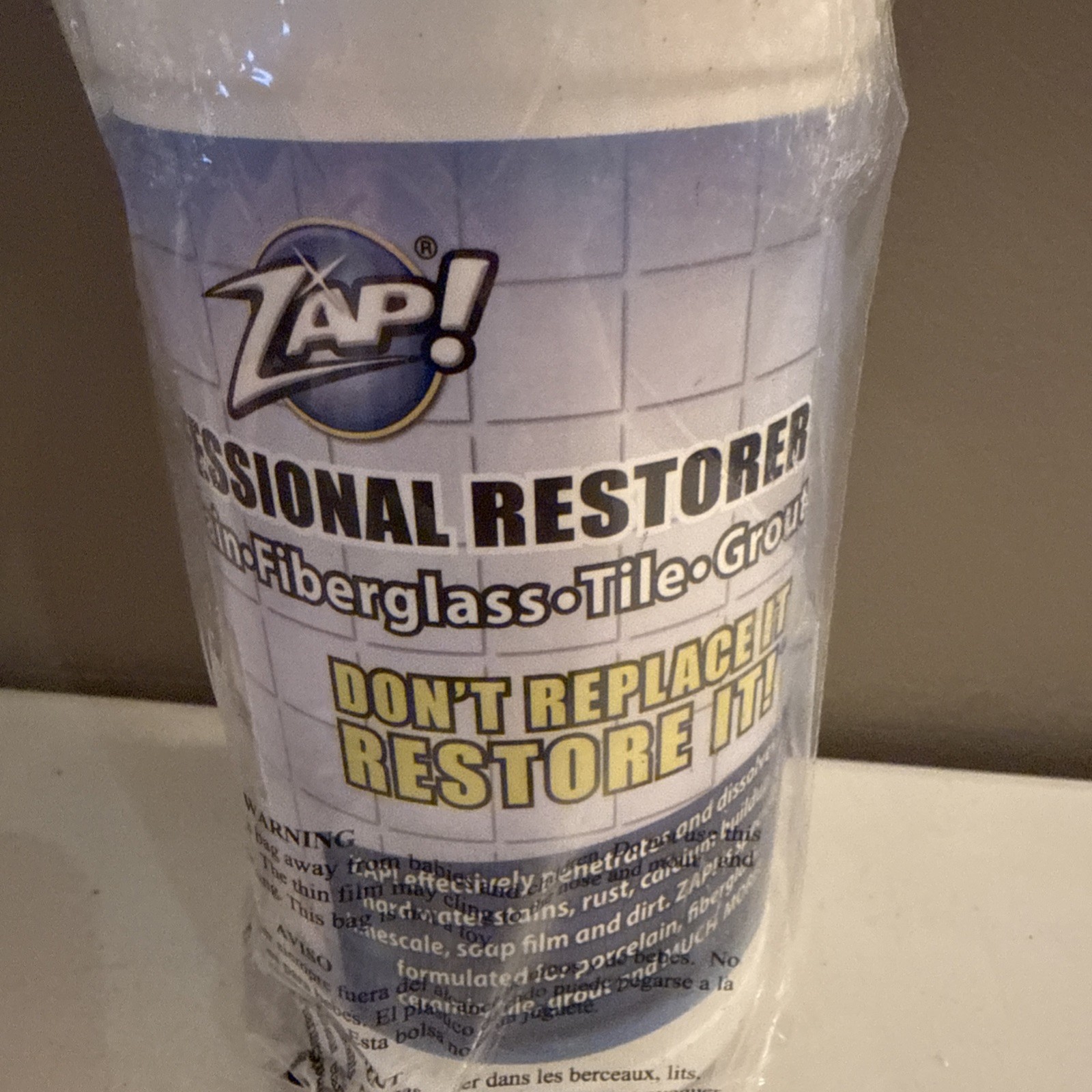 Zap! Professional Restorer 32 Oz Porcelain Fiberglass Tile Grout – NEW SEALED