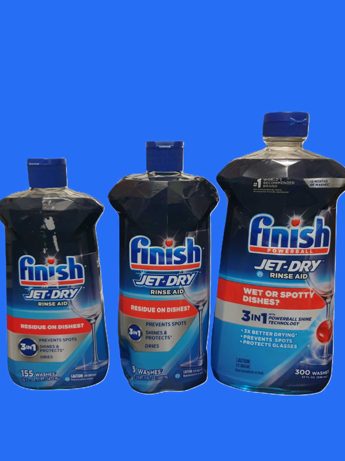 Finish Jet-Dry Rinse Aid Dishwasher Drying Agents Prevents Spots – Pack of 3