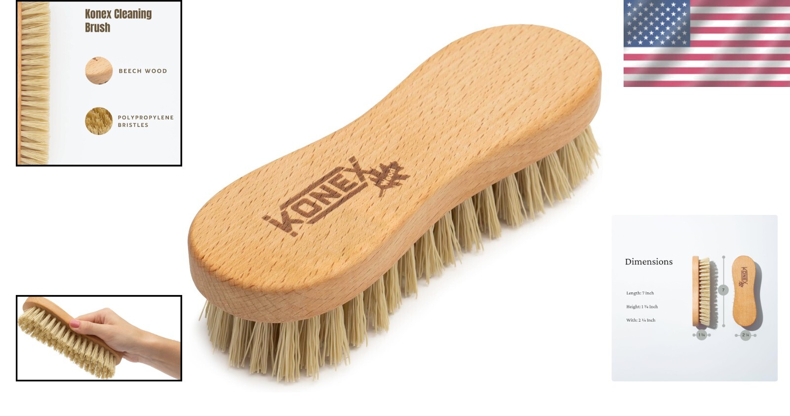 Durable Beech Wood Handheld Scrub Brush with Angled Bristles – Ideal for Floors