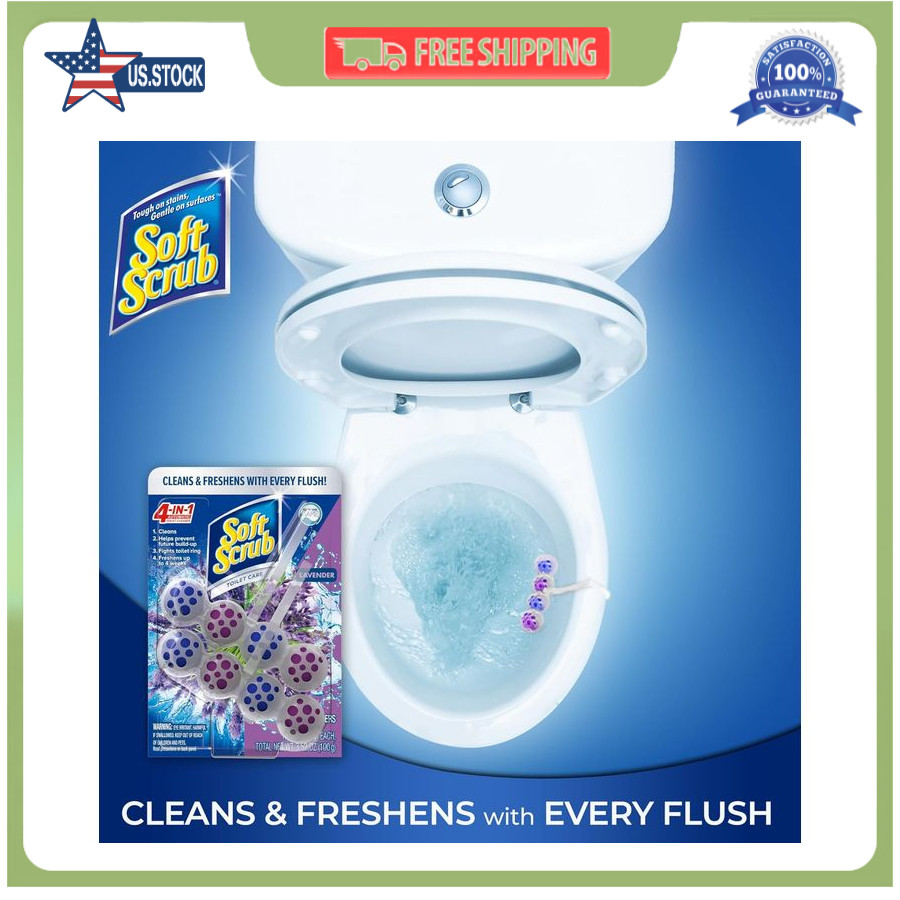 Soft Scrub 4-in-1 Rim Hanger Toilet Bowl Cleaner, Lavender, 2 Count