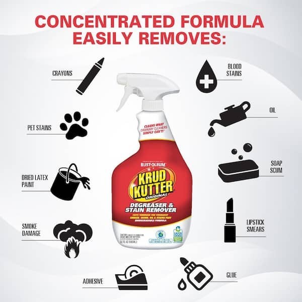 Krud Kutter 1 Quart Liquid Cleaner & Degreaser for Grease Multisurfaces P, 1/3/6