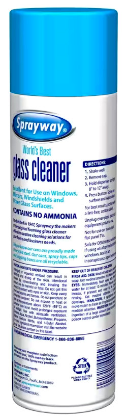 Sprayway World’s Best Ammonia-Free Glass Cleaner With Clean Fresh Scent – 23 oz.
