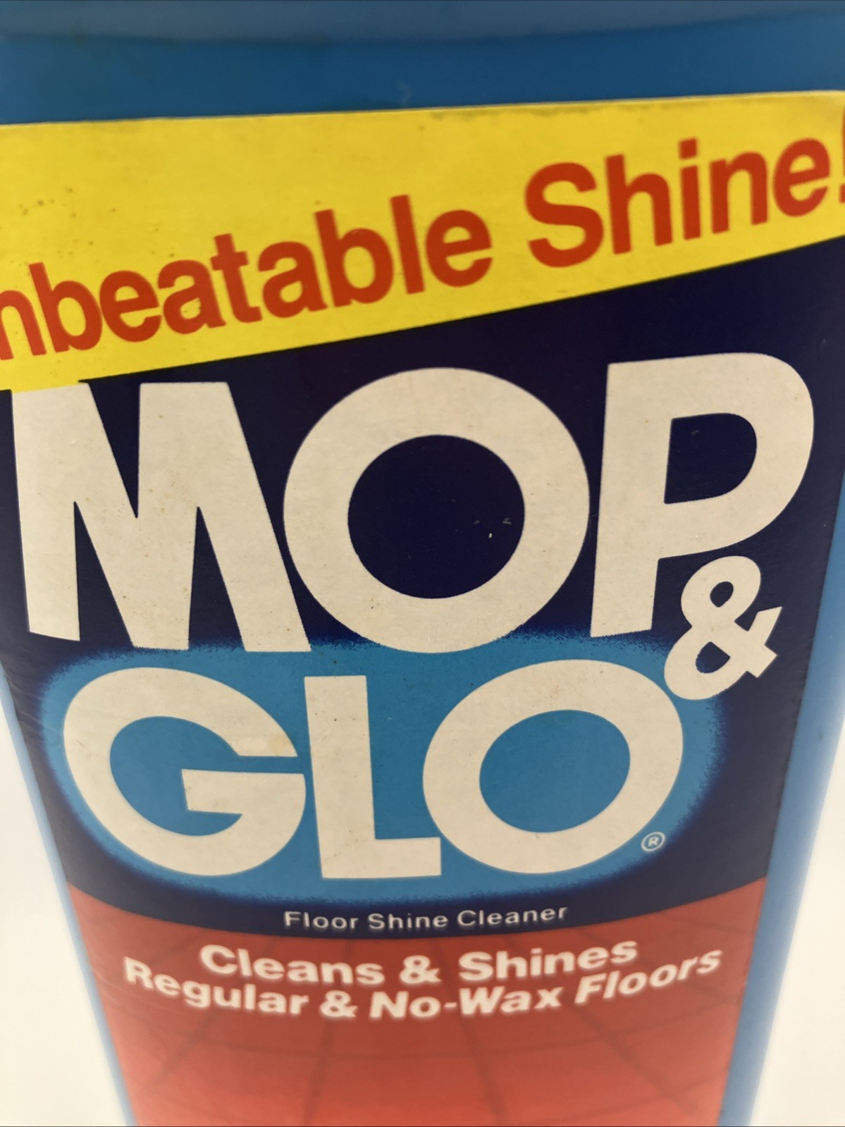 Vintage Original Mop & Glo Floor Shine Cleaner 16oz Pint Partial Bottle