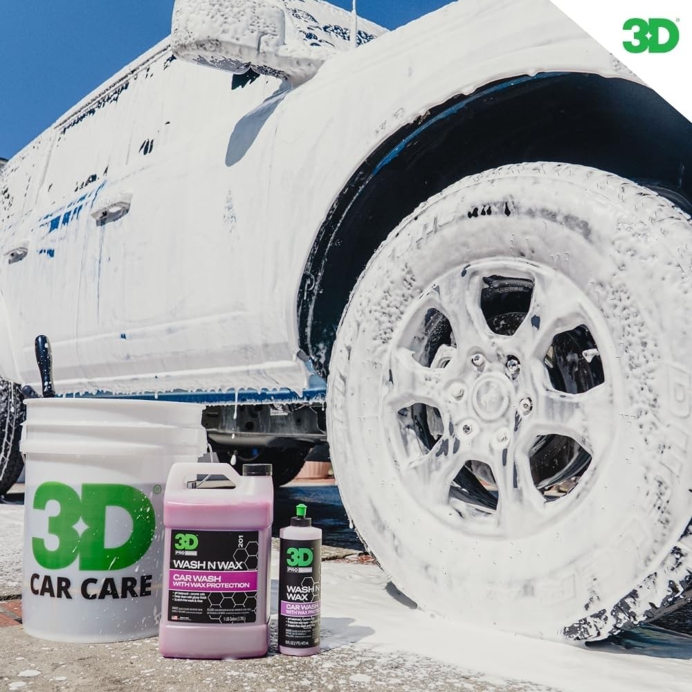 3D Wash N Wax Car Wash Soap – pH Balanced, Easy Rinse, Scratch Free Soap with Wa
