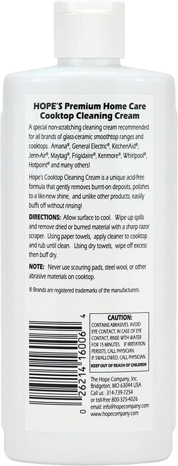 Cooktop Cleaning Cream, Fast Acting No-Rinse Cooktop Cleaner for Glass Ceramic C
