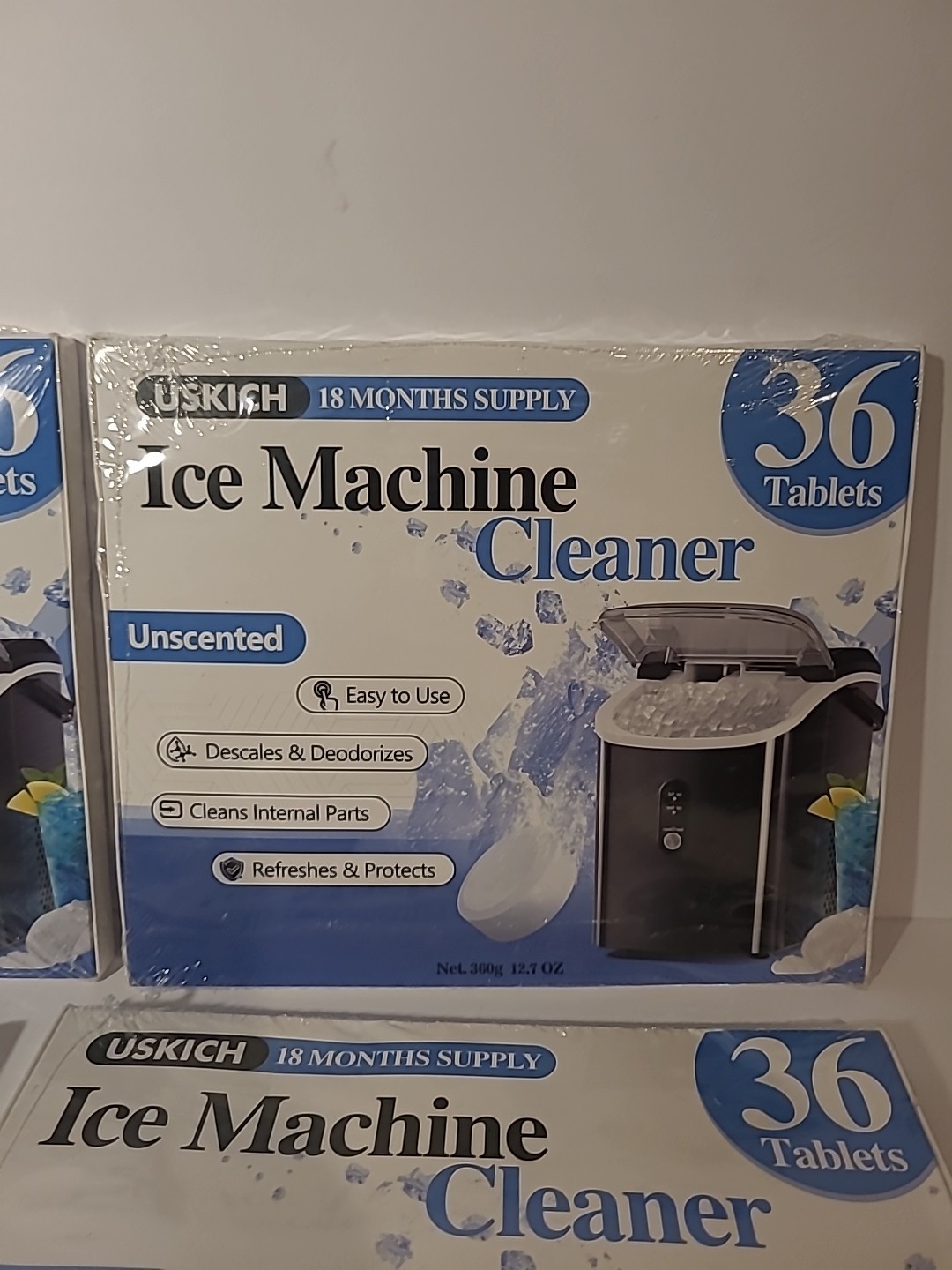 (4)USKICH Ice Machine Cleaner Descaler Tablets 36Pc Ice Maker Cleaner Compatible