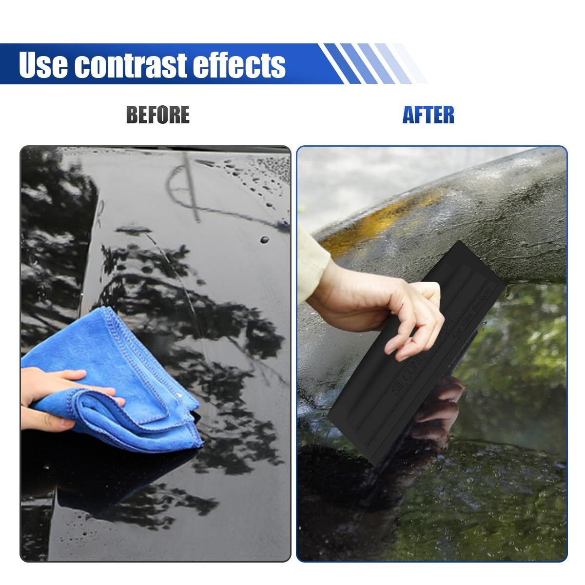 YoRise Car Window Squeegee, 10 Inch Soft Silicone Auto Windshield Water Blade…