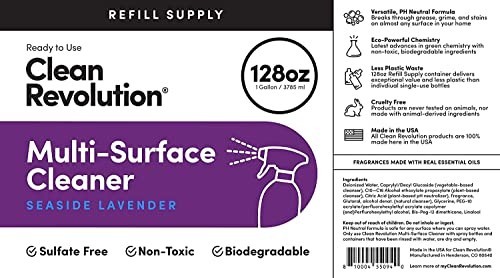 Eco-Friendly Multi-Surface Cleaner Refill, Non-Toxic Plant-Based, Seaside Lavend