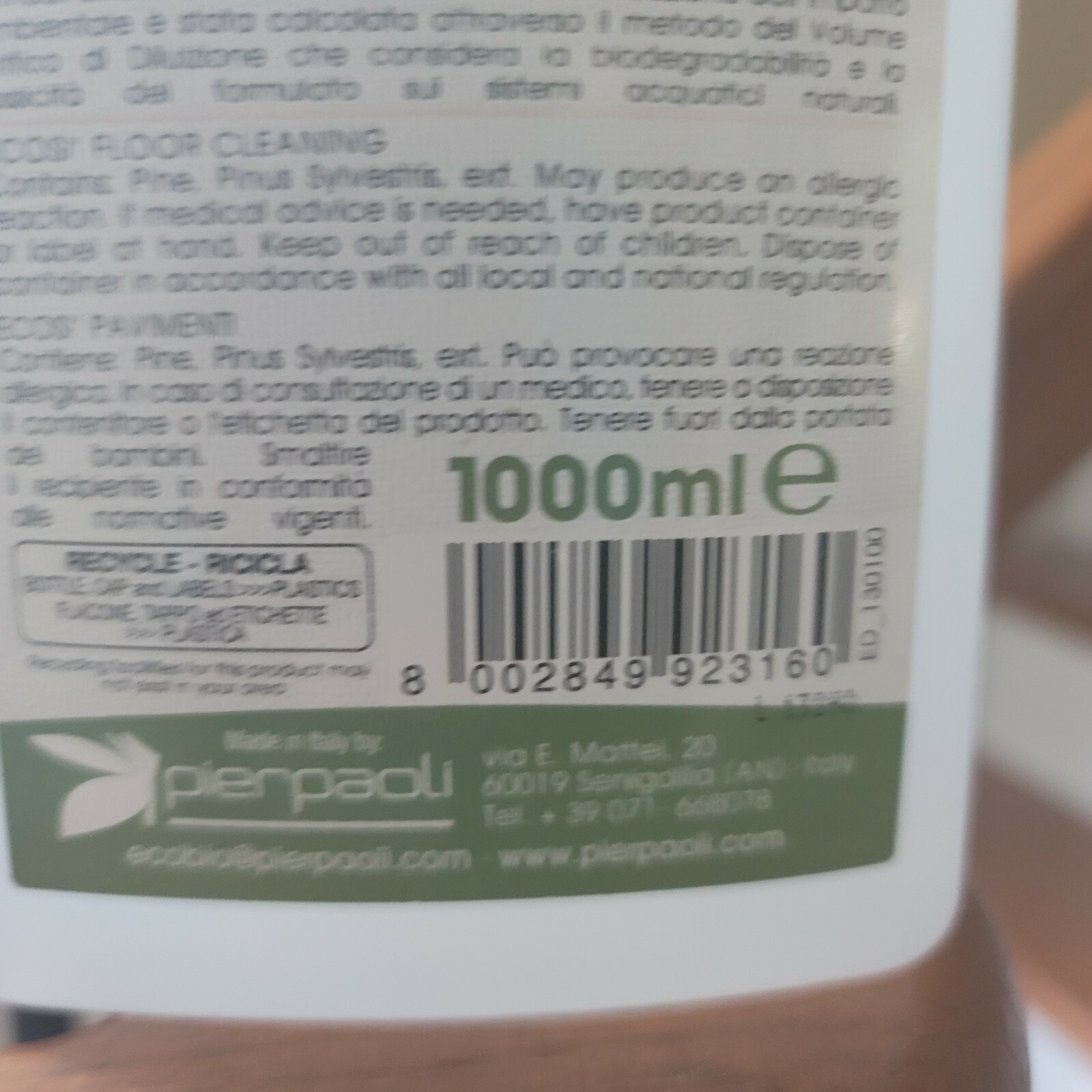 Ecosi Floor Cleaning 33.81 oz Italy Vegan