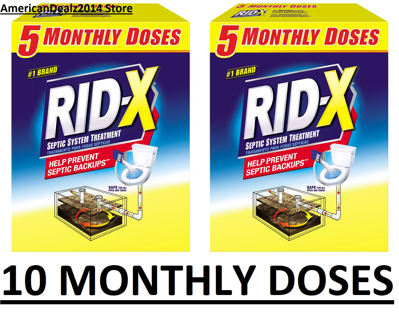 2 PACK – RID-X Septic Treatment, 5 Month Supply of Powder 49 oz (Total 98 oz)