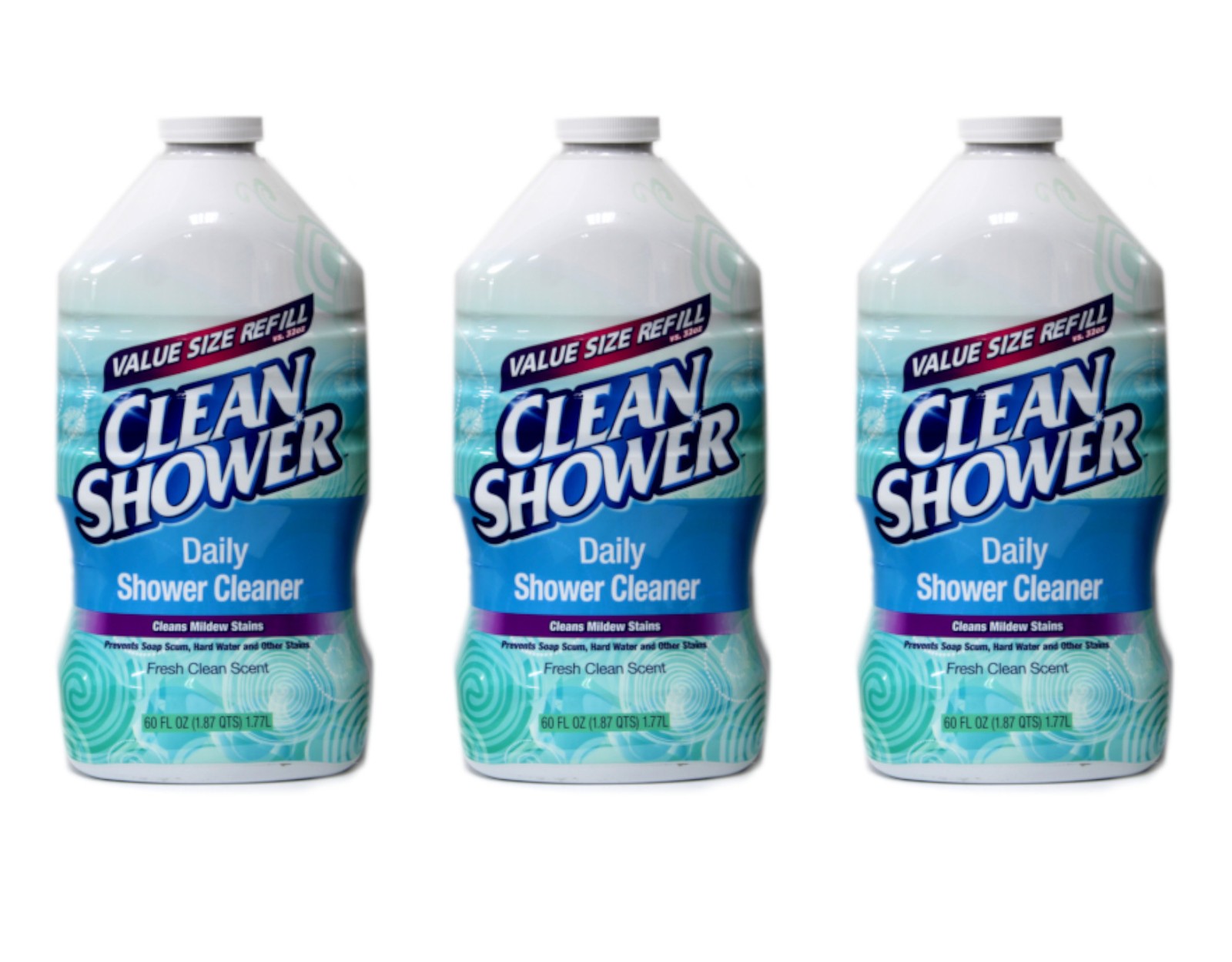 Clean Shower Daily Shower Cleaner Refill, 60 fl oz – Pack of 3
