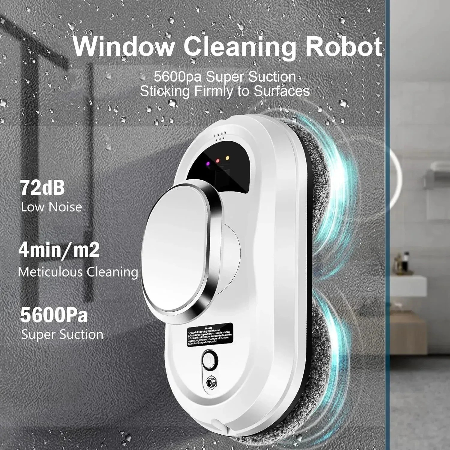 Window Cleaning Robot 5600Pa Suction Remote Control Auto Glass Cleaner Mop Wipe