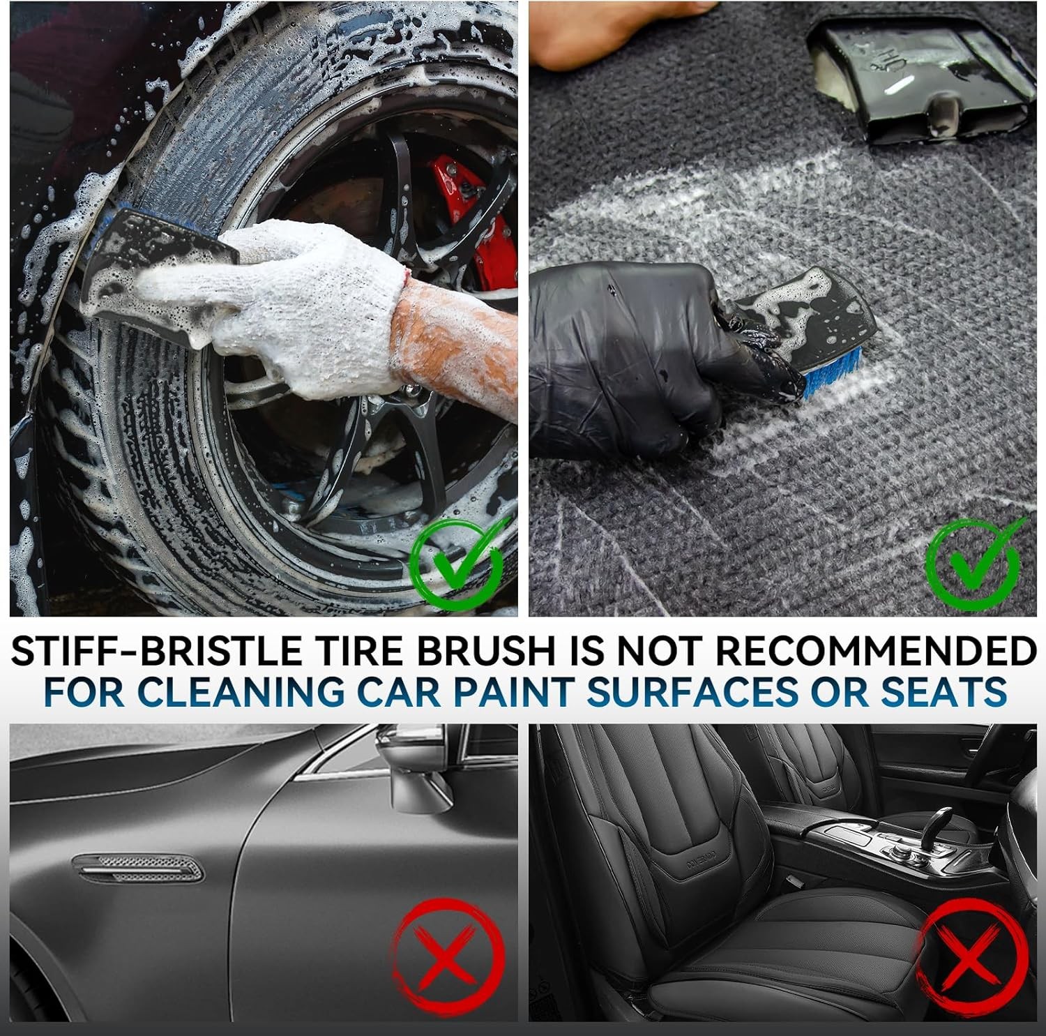 Tire Brushes for Cleaning Tires, Car Wheel Brushes for Cleaning Wheels,