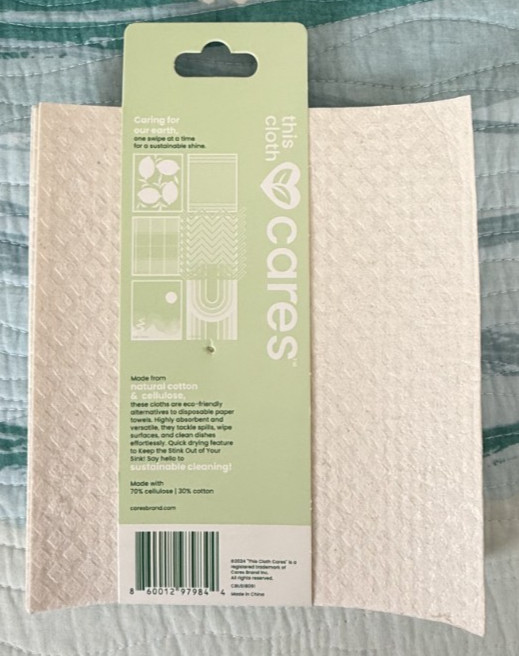 Cares Plant Based Household Cleaning Dish Cloth 6 Pack Prints NEW