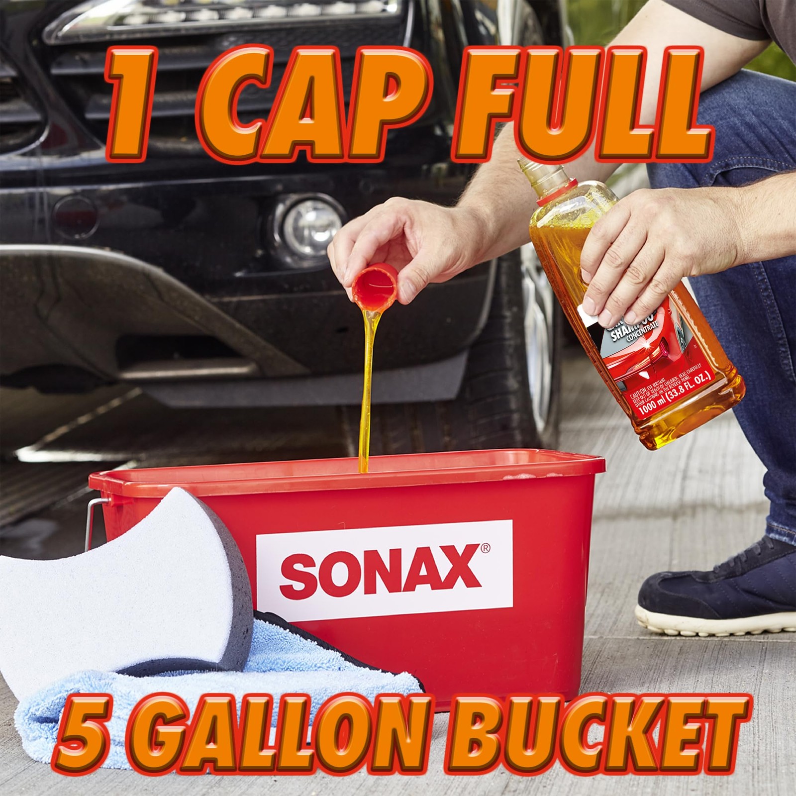 SONAX Car Wash Shampoo Concentrate 314300 | High-Foaming pH-Neutral Formula f…