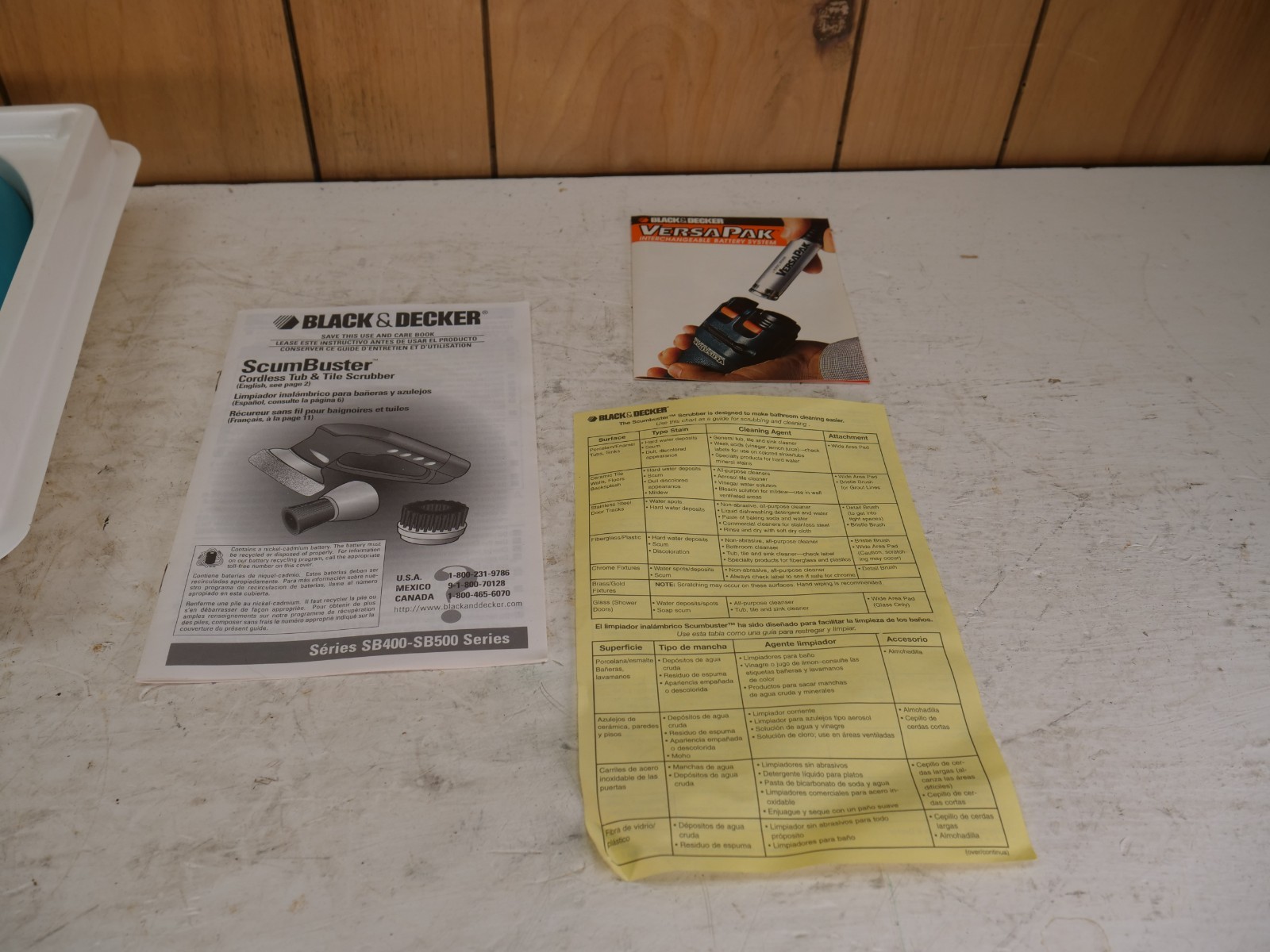 Black & Decker Scum Buster Kit SB400 Cordless Power Scrubbing Kit Bad Batteries
