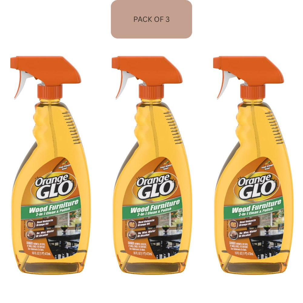 Orange Glo Wood Furniture Polish Spray 16 oz 3 Pack Cleaner Shine Restore