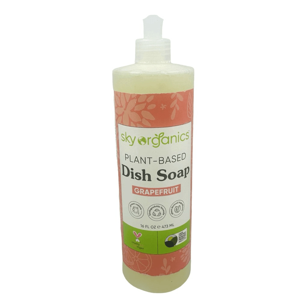 Sky Organics Plant-Based Dish Soap Grapefruit 16 fl oz 2 Bottles Vegan Liquid