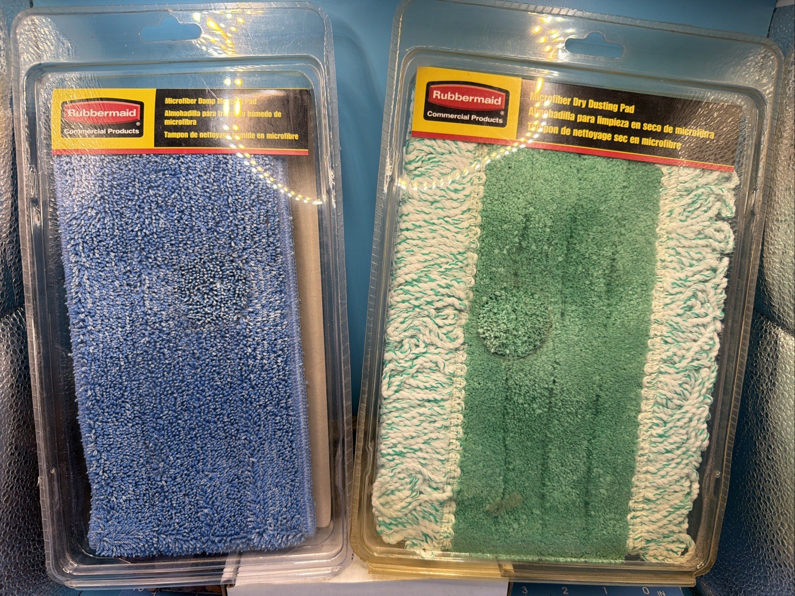 Lot of 2 VTG RUBBERMAID Commercial Microfiber Dry Dust Pad & Damp Mopping Pad