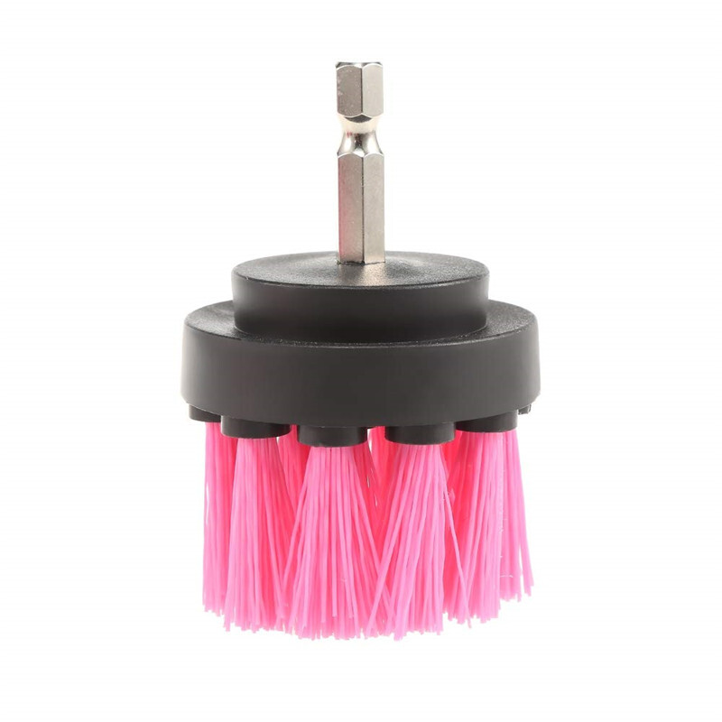 3 Pcs/set Drill Brush Power Scrubber Drill Attachments Cleaning Pink