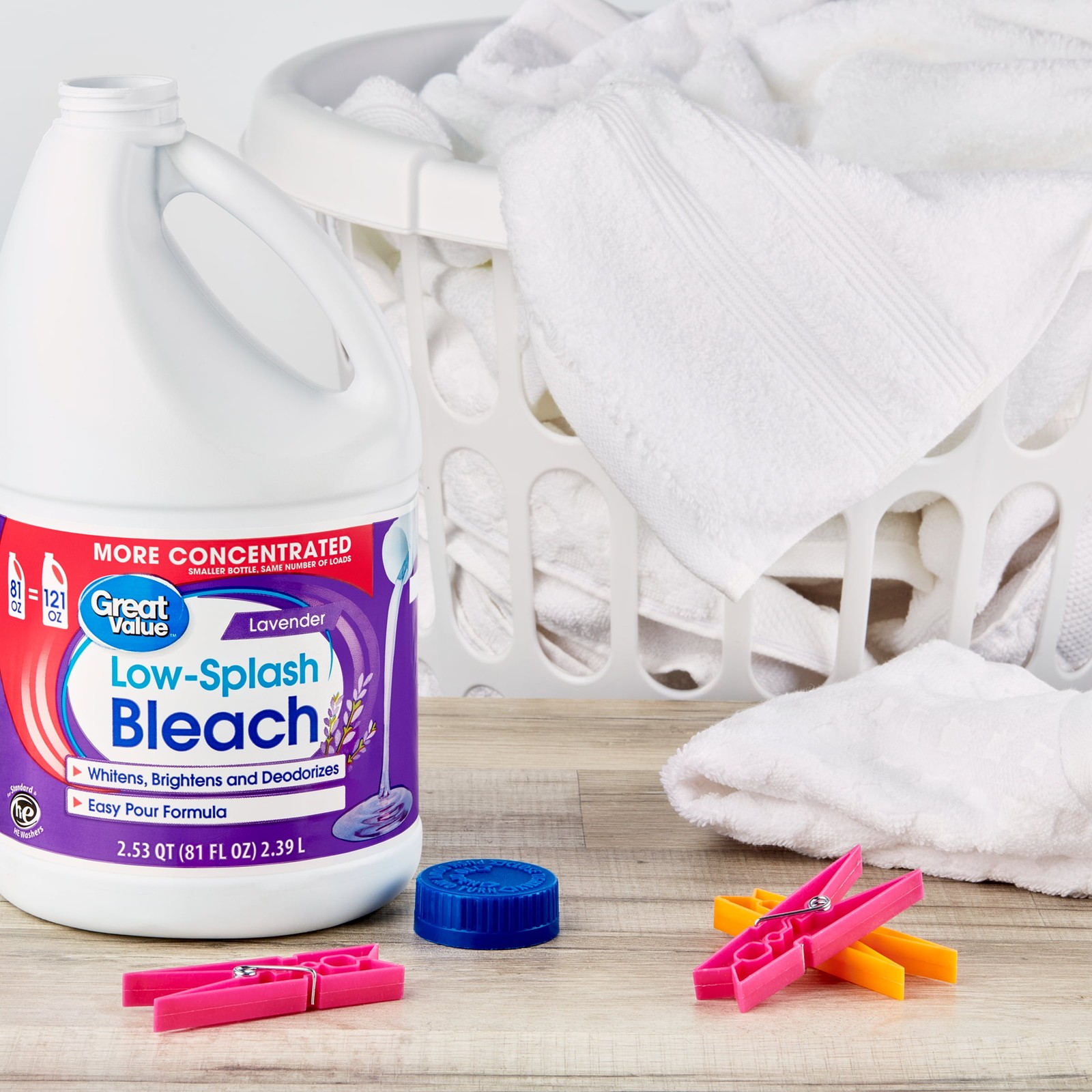 (3 pack)Low Splash Bleach, Lavender Scent, 81 fl oz