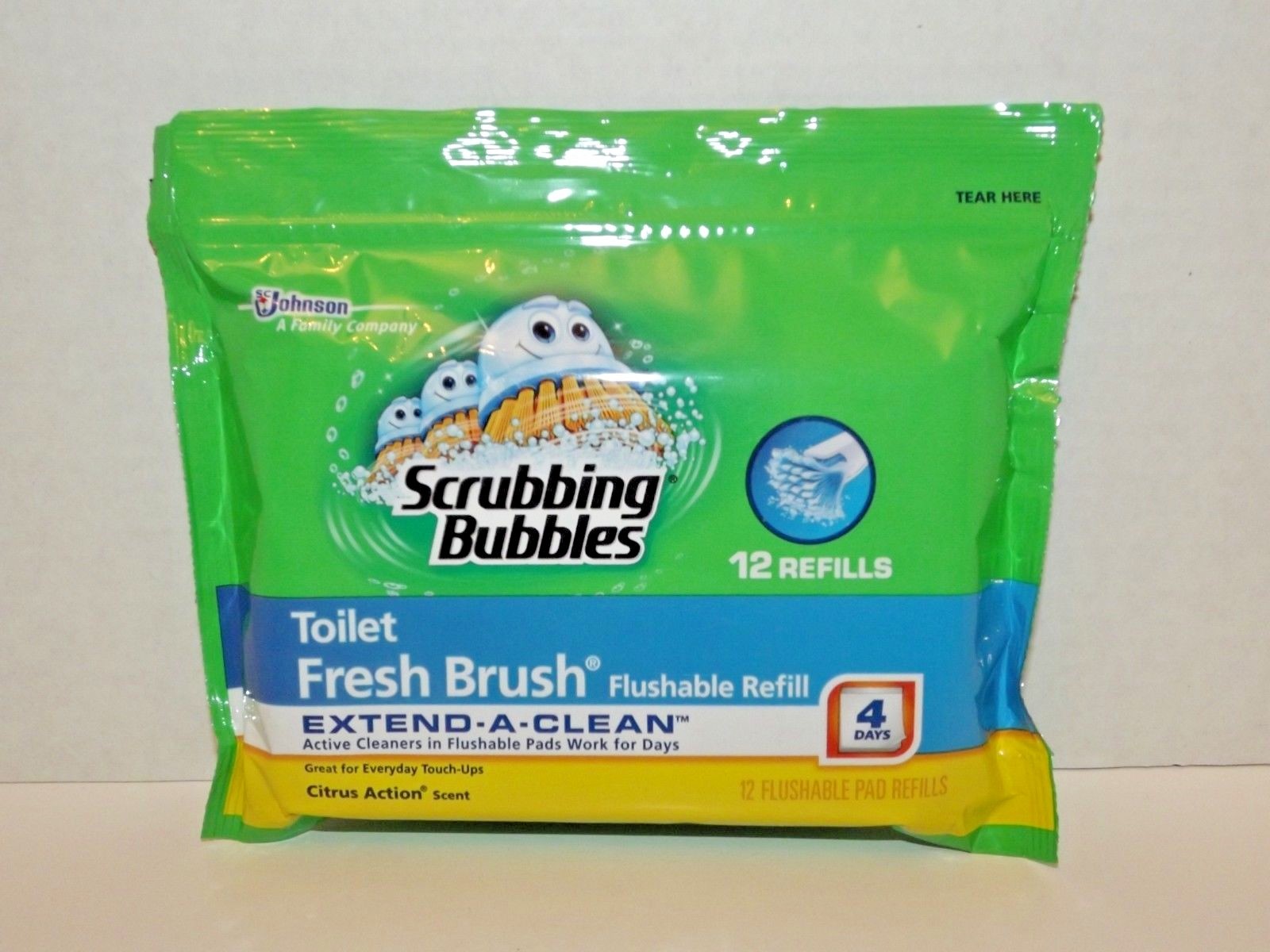 3 Packs Scrubbing Bubbles Toilet Fresh Brush Refills Citrus Action 12 Pads Ea (e
