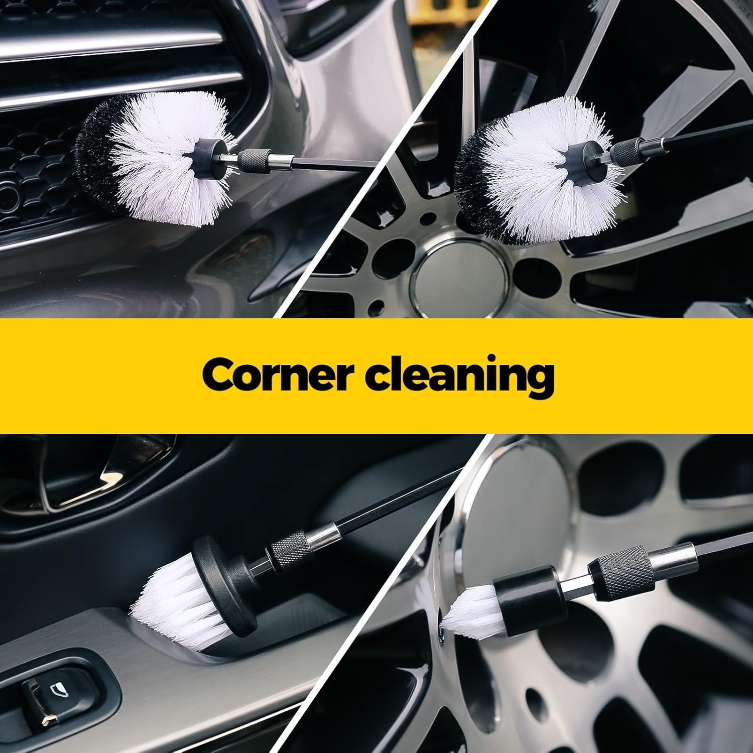 7Pack Drill Brush Attachment Set-Car Interior Detailing Kit，Power Scrubber Brush