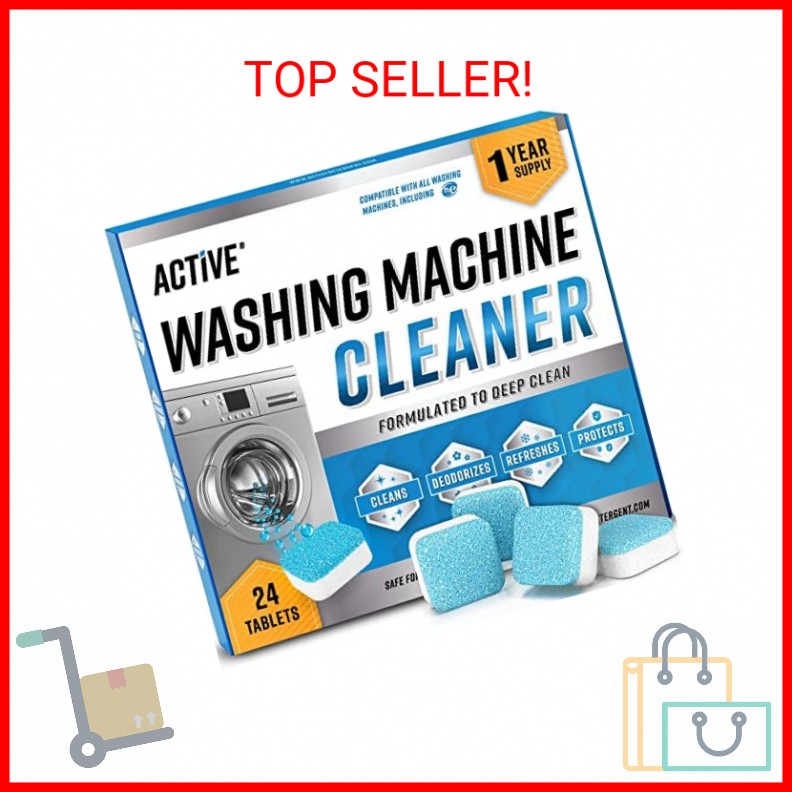 Washing Machine Cleaner Descaler 24 Pack – Deep Cleaning Tablets For HE Front Lo