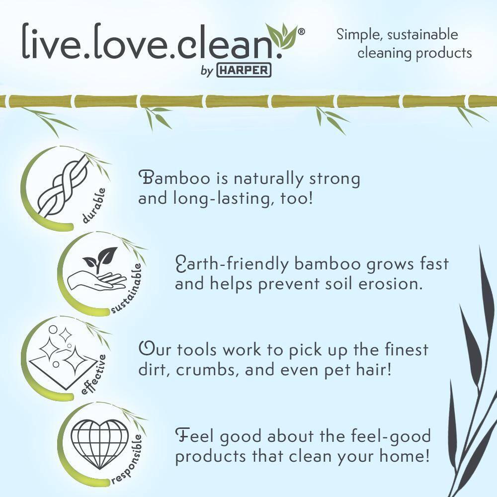 Harper Microfiber Flat Mop Bamboo Handle Hanging Loop Refill Pad 12.8 in. Wide