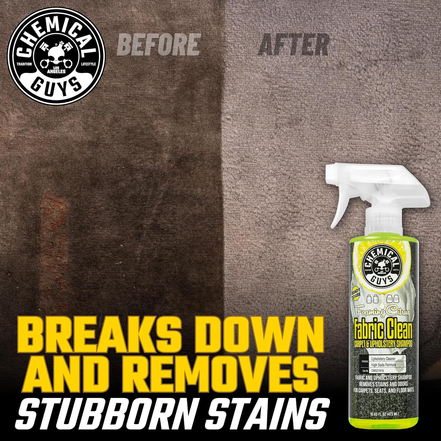 Foaming Citrus Fabric Clean Carpet & Upholstery Cleaner – Car Carpet Cleaner Spr