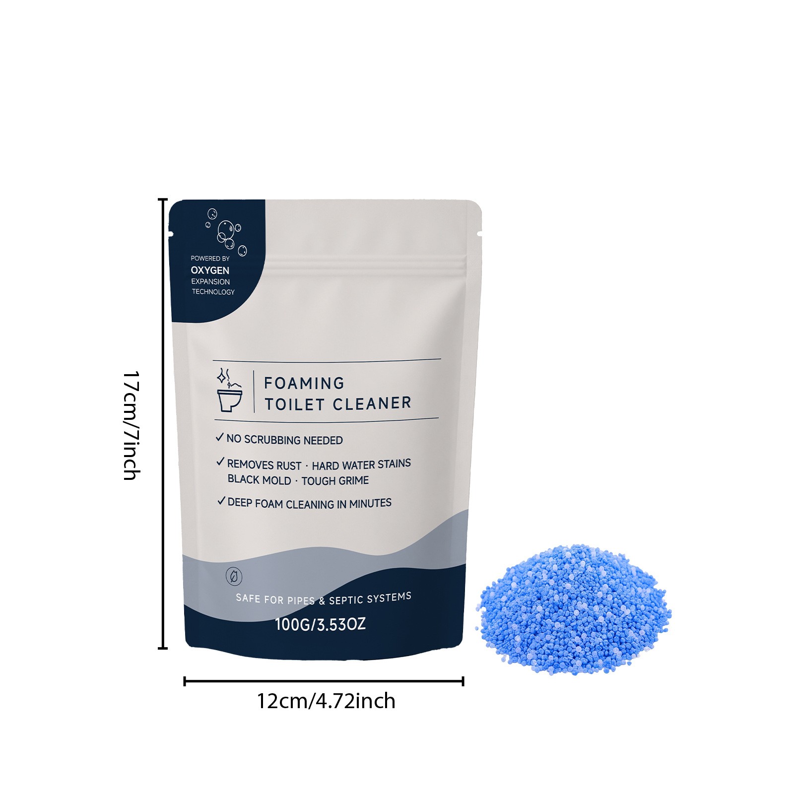 Foaming Toilet Bowl Cleaner – Oxygen Foam Formula for Cleaning Stain Removal
