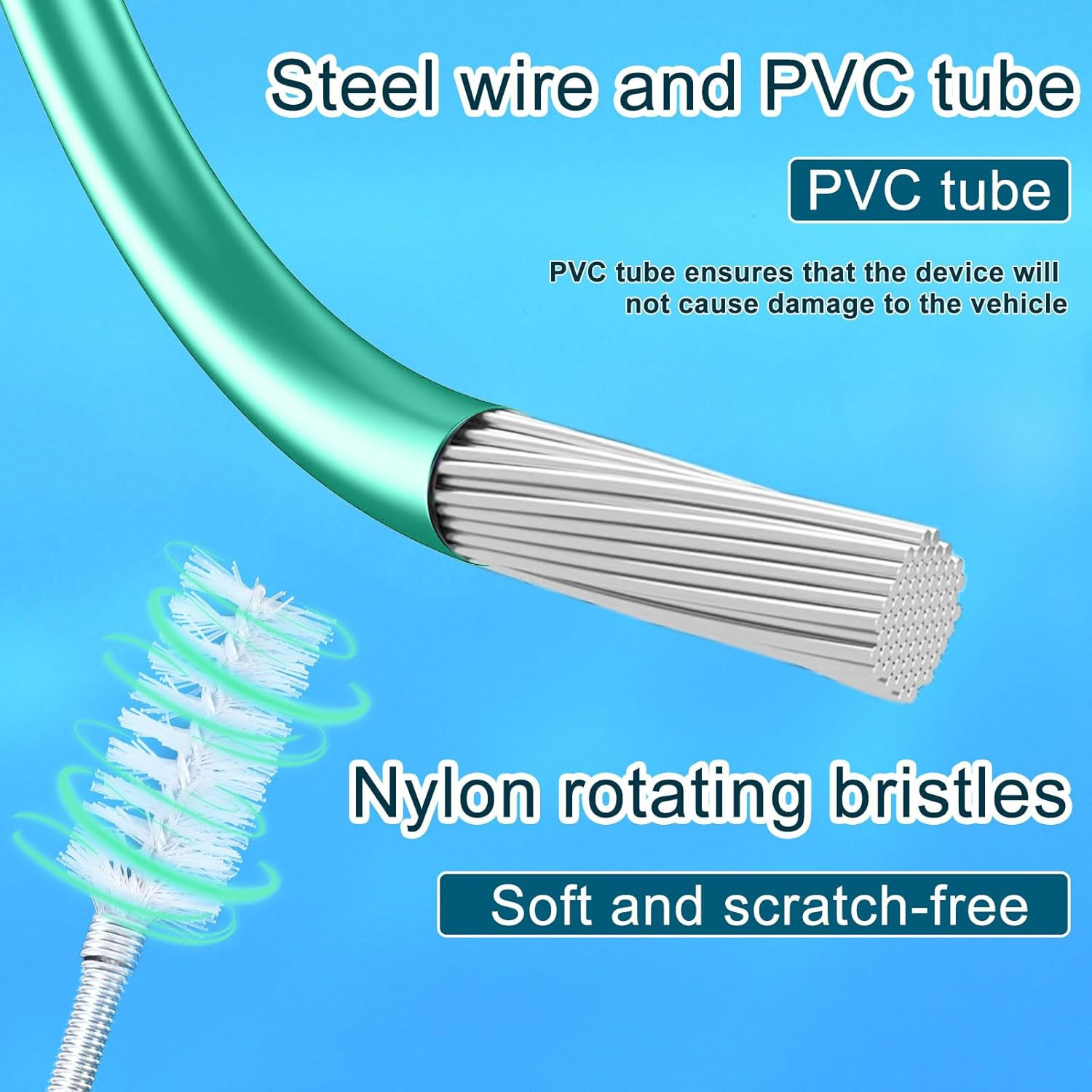 Car Sunroof Drain Cleaning Tool, Extra Long Flexible Wire Cleaner Unclogger with