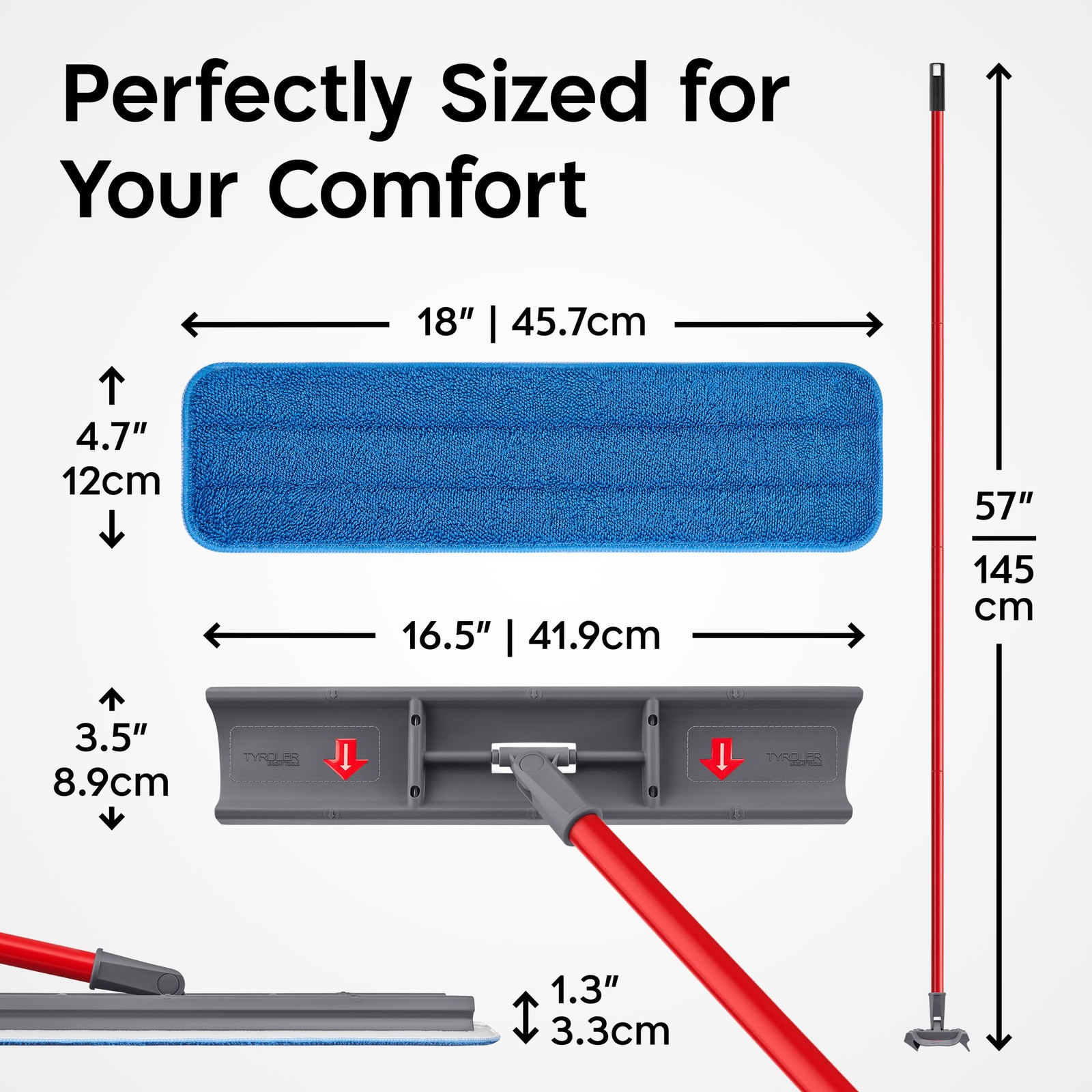 Tyroler Heavy Duty Floor Squeegee for Concrete Floors | 16.5″ Squeegee for Fl…