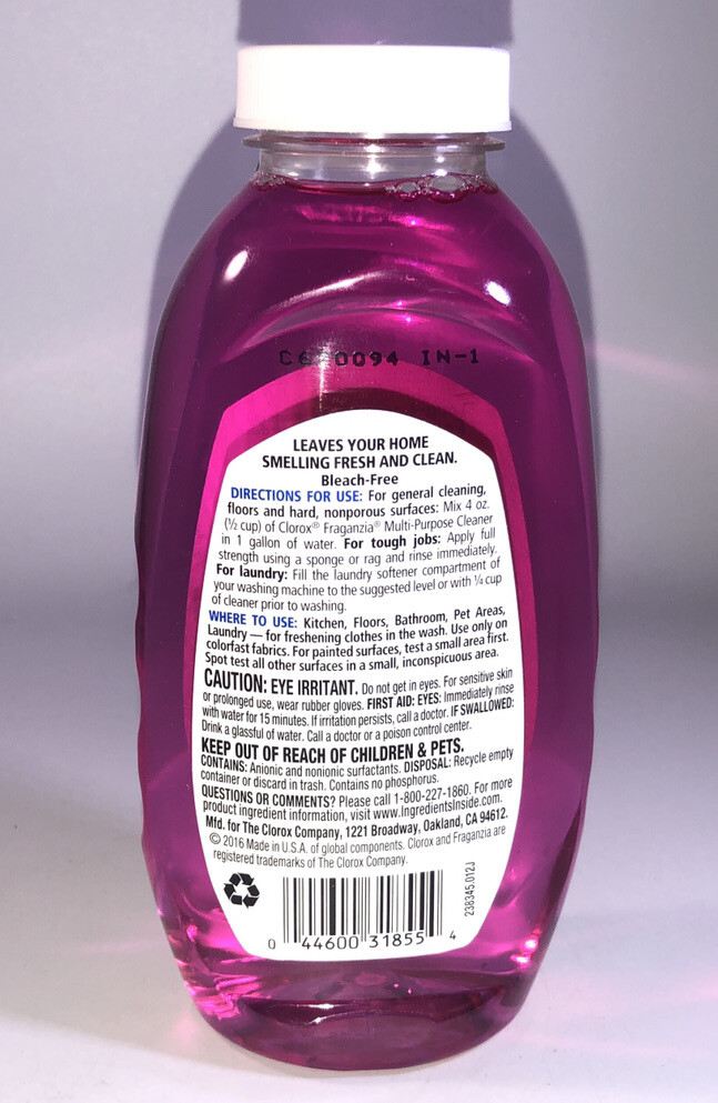 Clorox Fraganzia Spring Multi-Purpose Liquid Cleaner 10.75oz Blt Concentrated