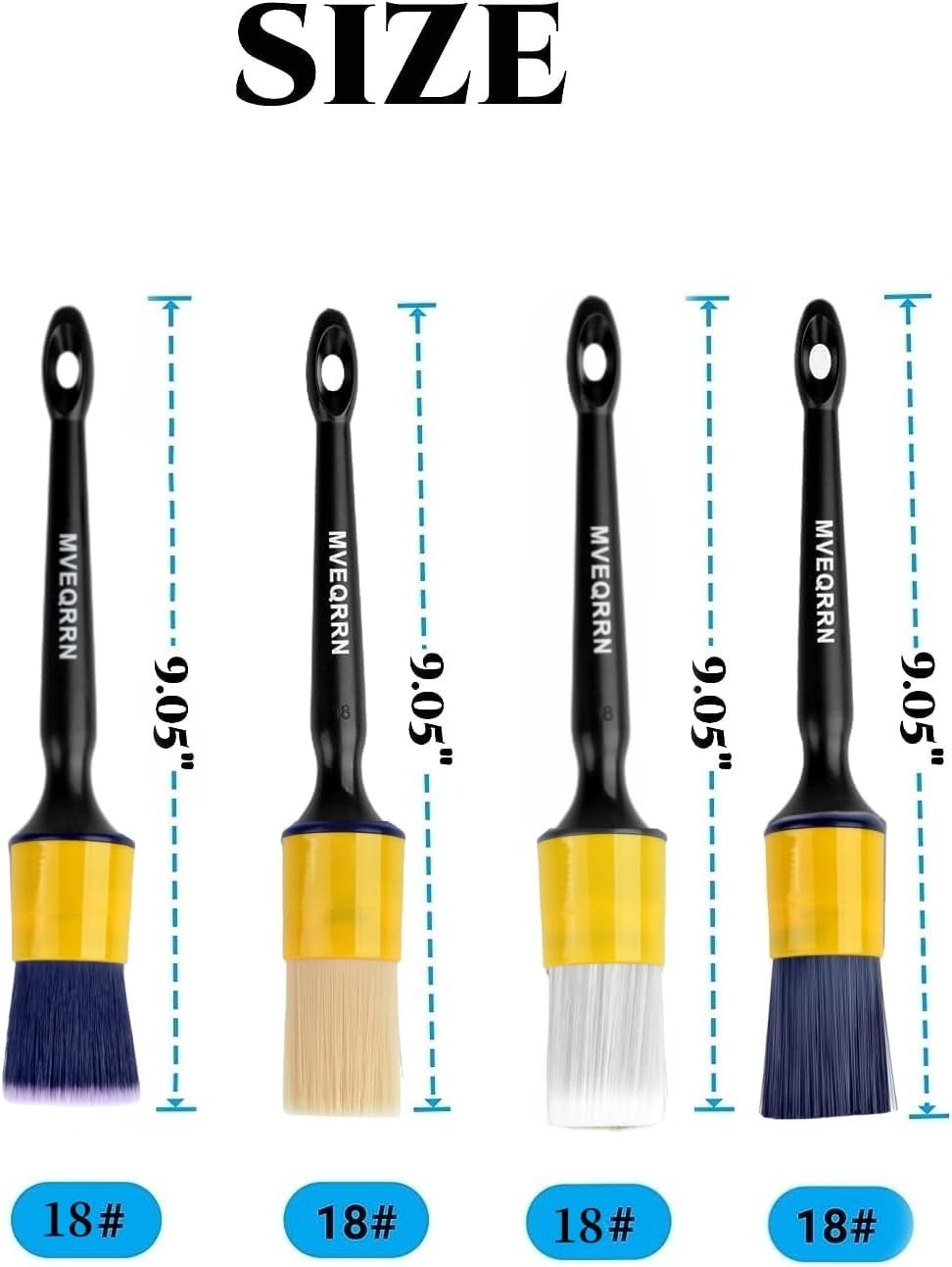 Car Detailing Brush Set Four Piece Boars Hair Ultra Soft No Scratch Interior