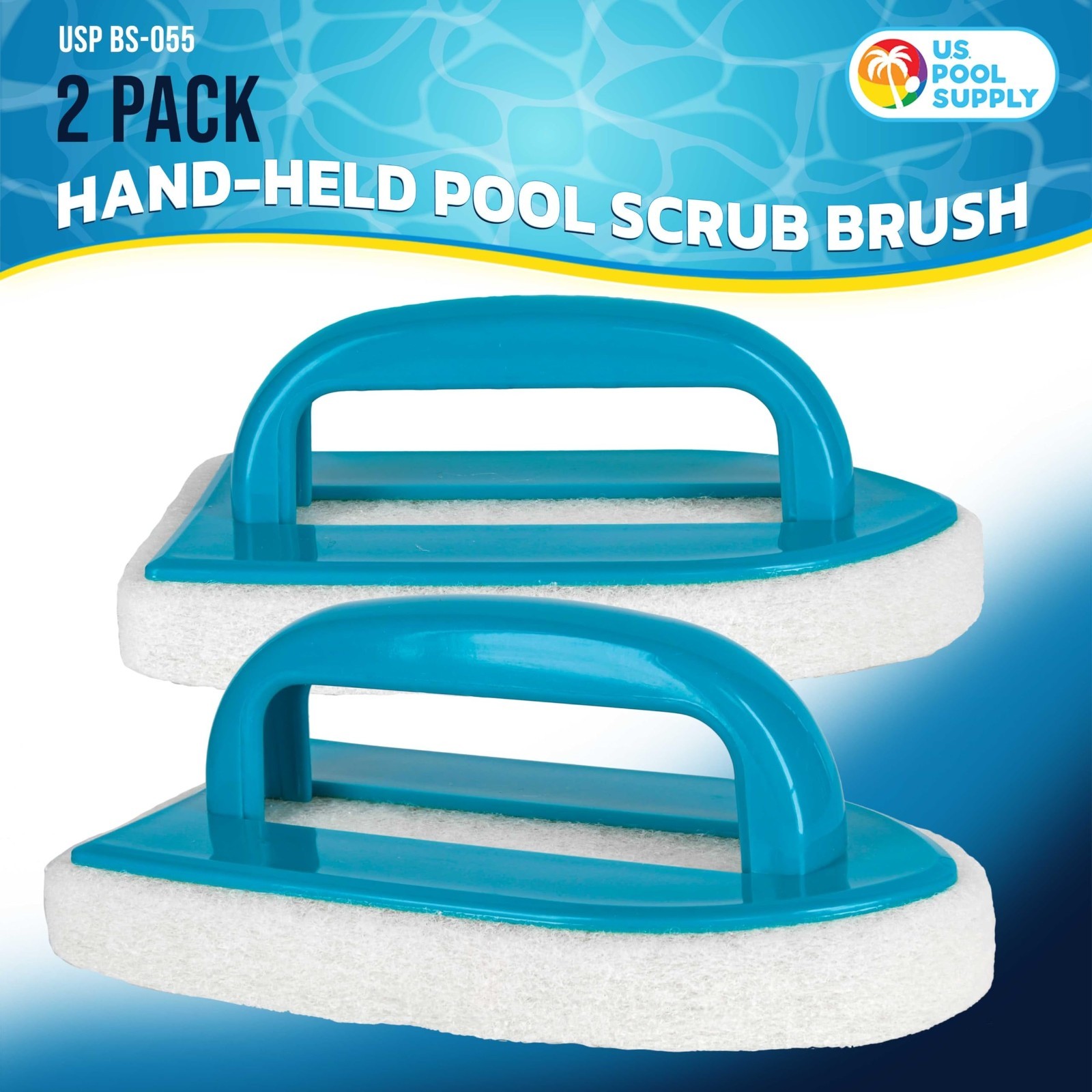 2 Pack Pool Scrubbing Sponge Brush Handheld Scouring Pad Tile Vinyl Liner Cleane