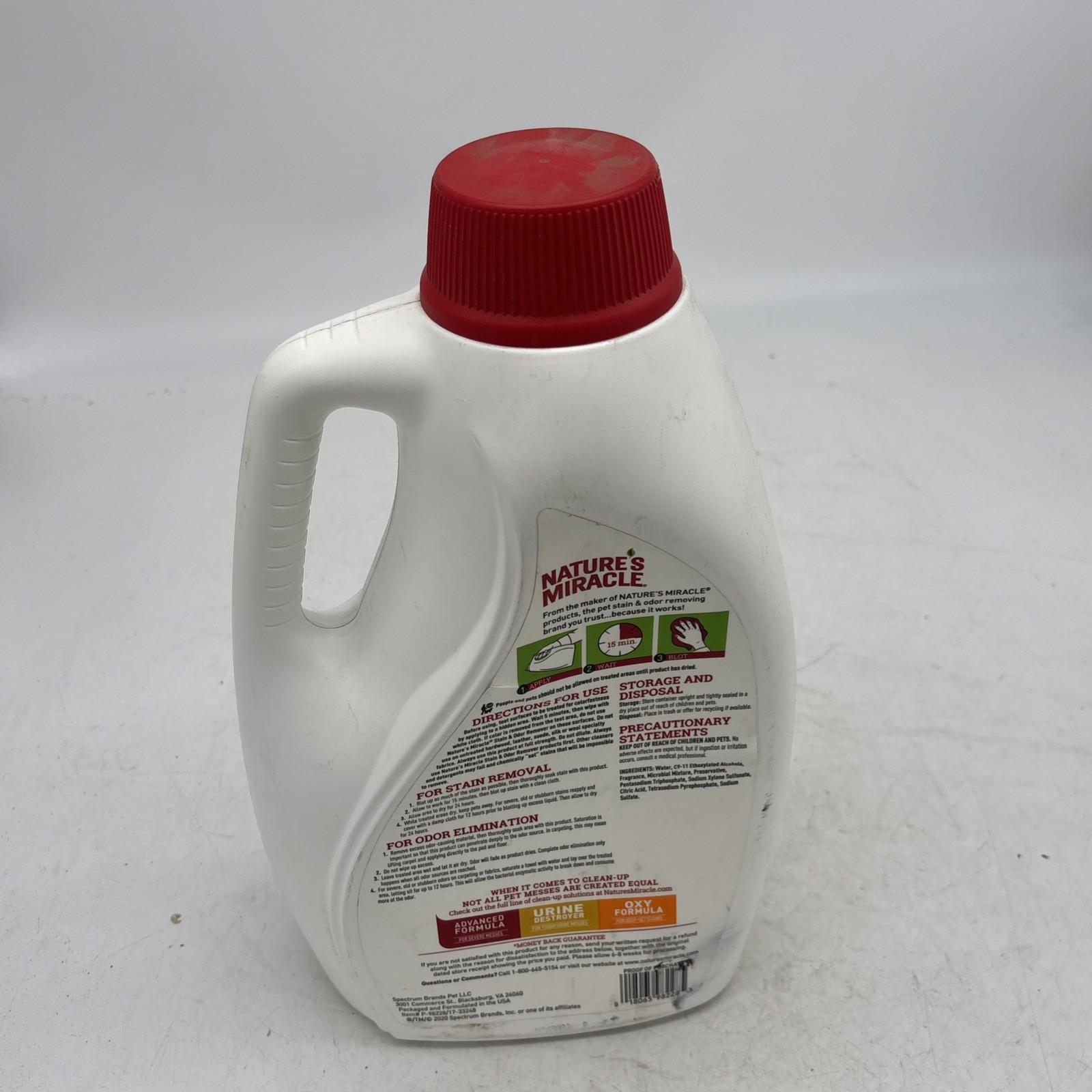Natures Miracle Stain Odor Remover 1 Gallon Dog Refill Urine Destroyer Enzymatic