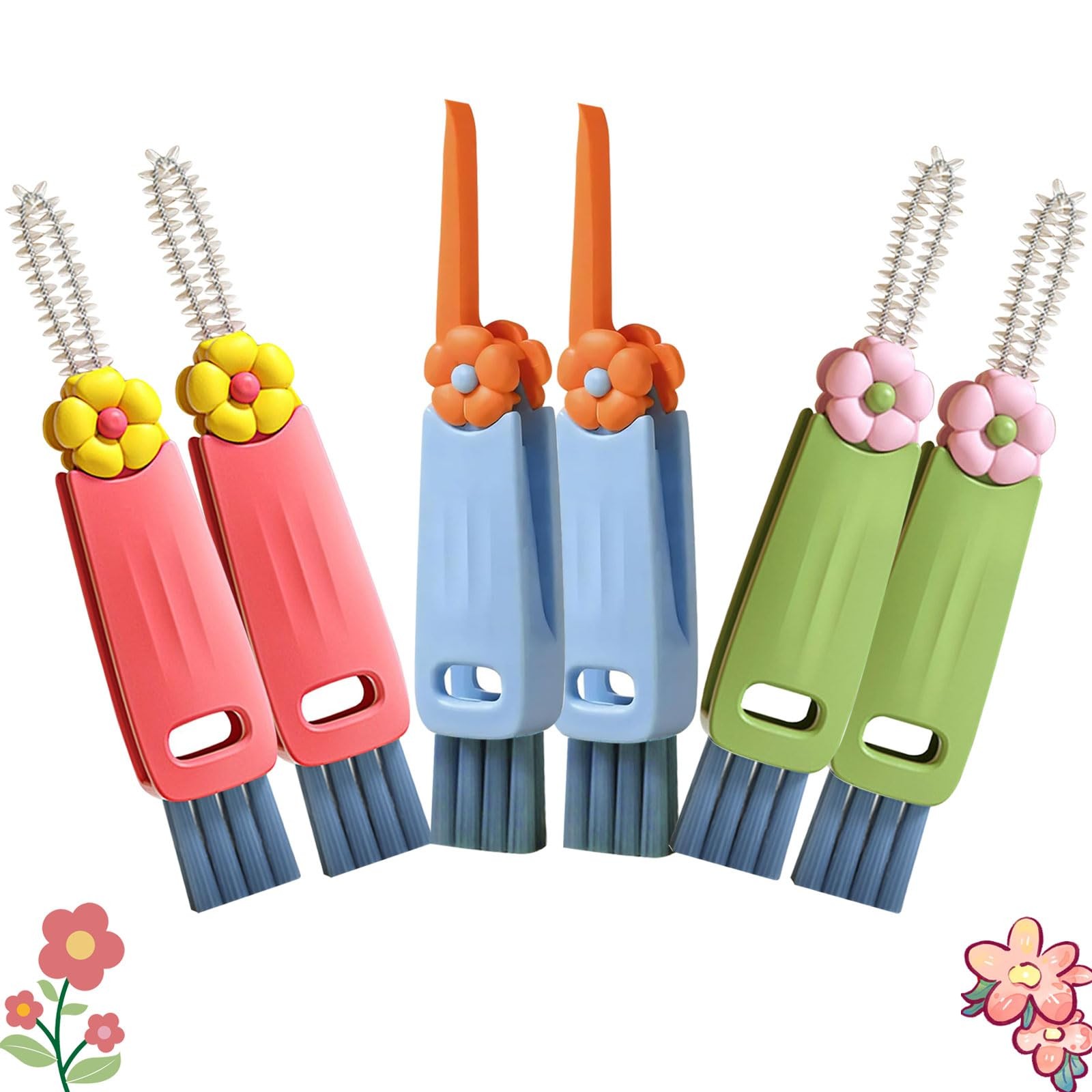 3 in 1 Cup Lid Cleaning Brush, 6 PCS Portable Water Bottle Brush, Multifuncti…