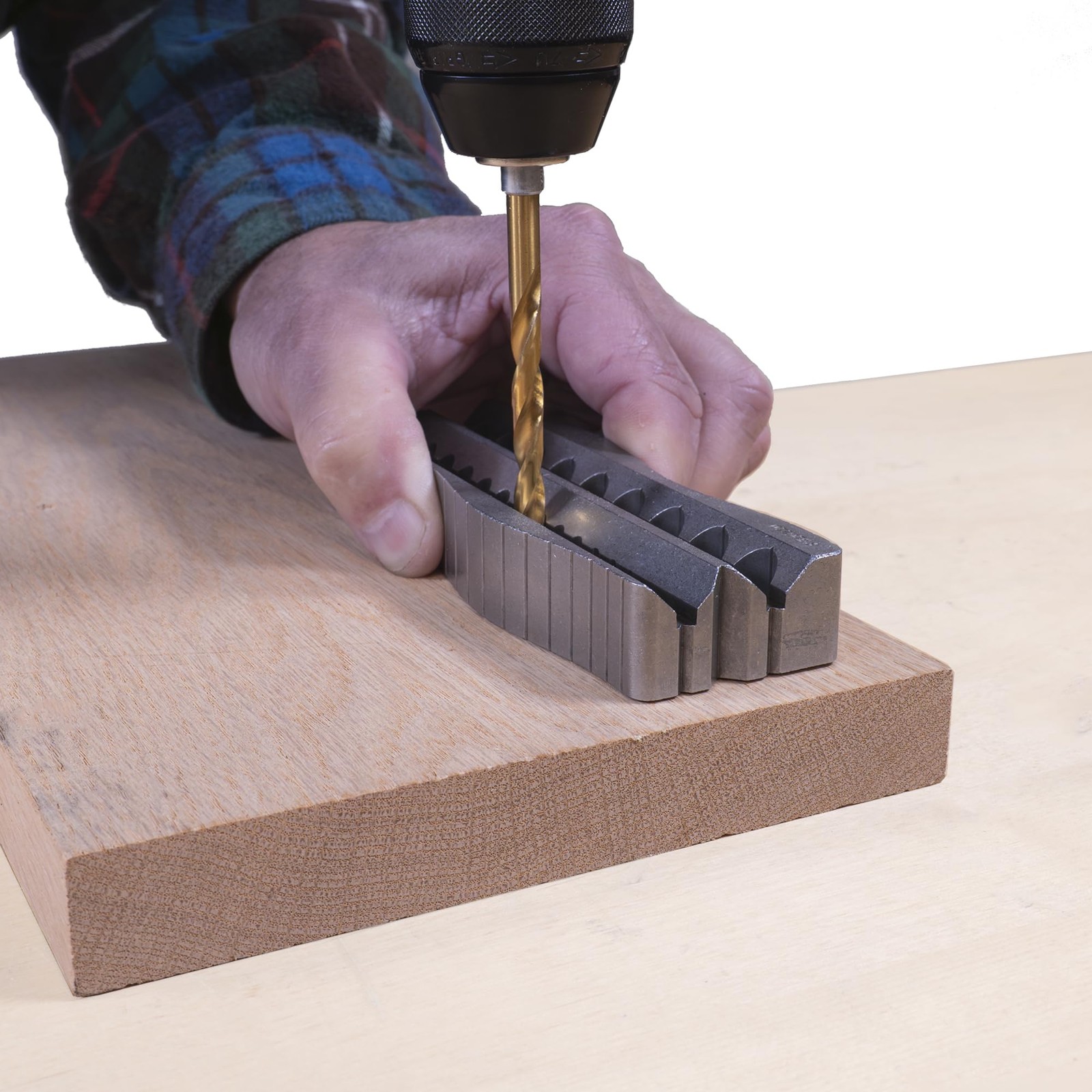 1307 Drill Block – All-Metal Handheld Drilling Guide for Straight Holes. 25 D…
