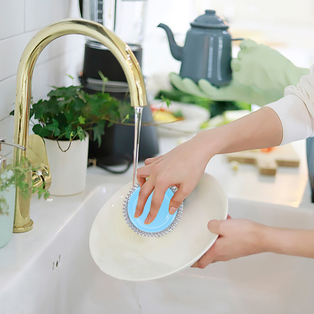 5 Sets Pot Metal Scrubber Pot Cleaning Brushes Pan Scrubber with Handle