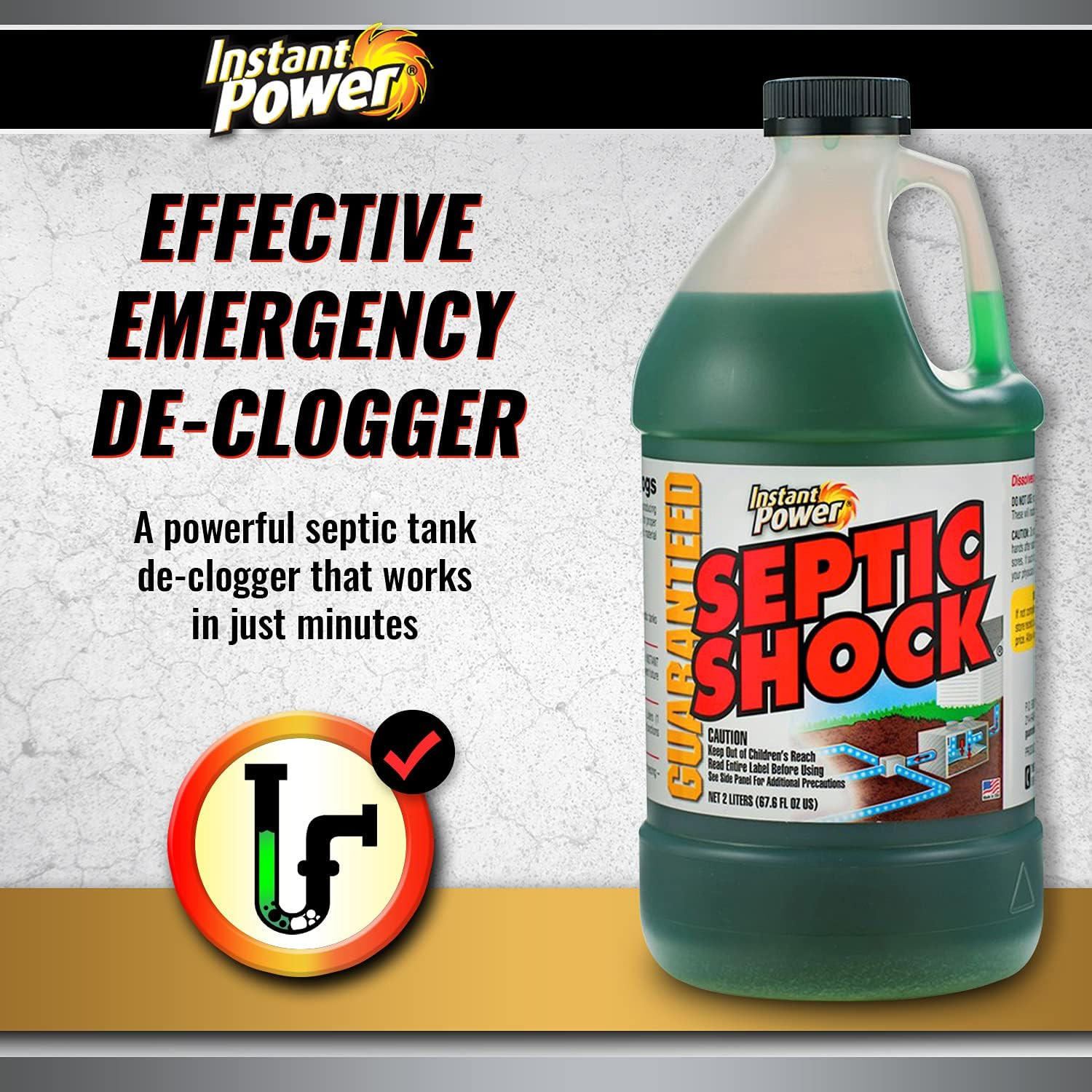 Septic Shock – Septic Tank Treatment, Drain Cleaner Liquid Clog Remover for Sept